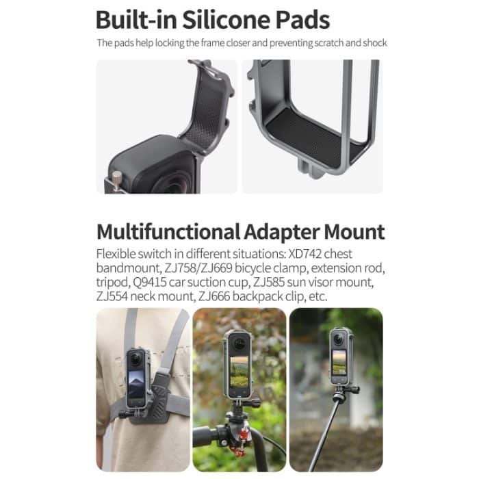 Für Insta360 X4 Sunnylife Metallschutzkäfig-Rig mit Kaltschuhbasen und Stativadapter, Metal Protective Cage – Bild 9