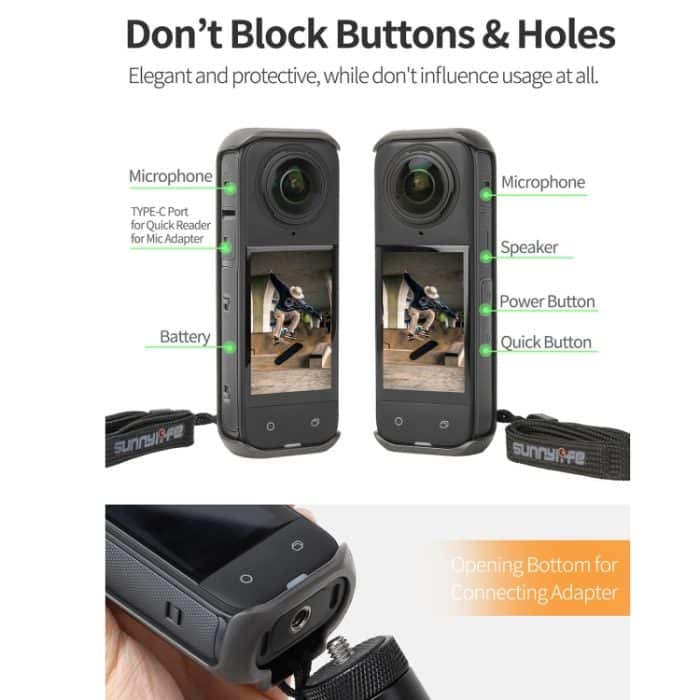 Für Insta360 X4 Sunnylife Graphene Case Schutzhülle mit hoher Wärmeleitfähigkeit und Handschlaufe, Graphene Case – Bild 8