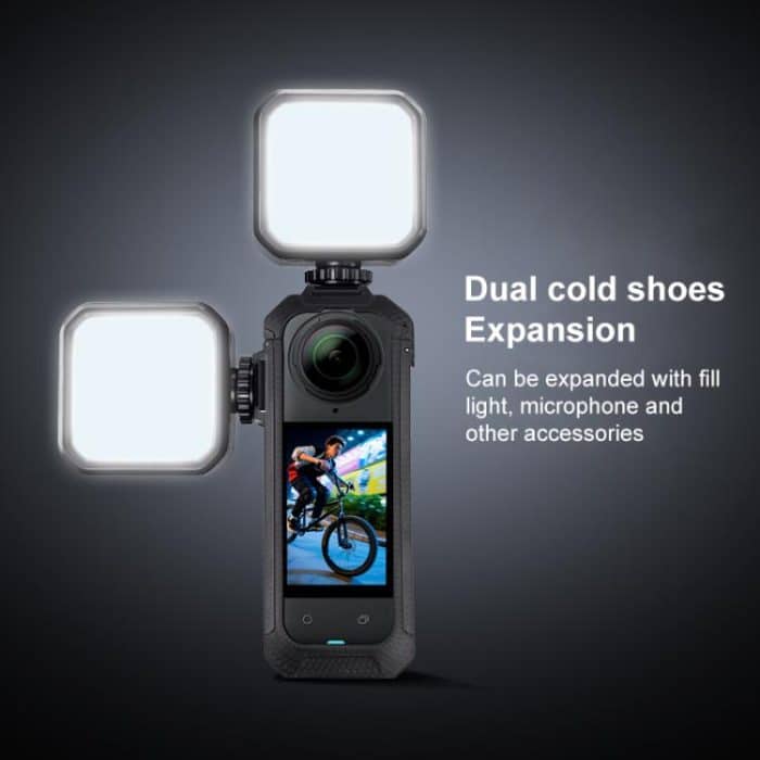 For Insta360 X5 Cold Shoe Carbon Fiber Texture ABS Plastic Protective Frame – Bild 3