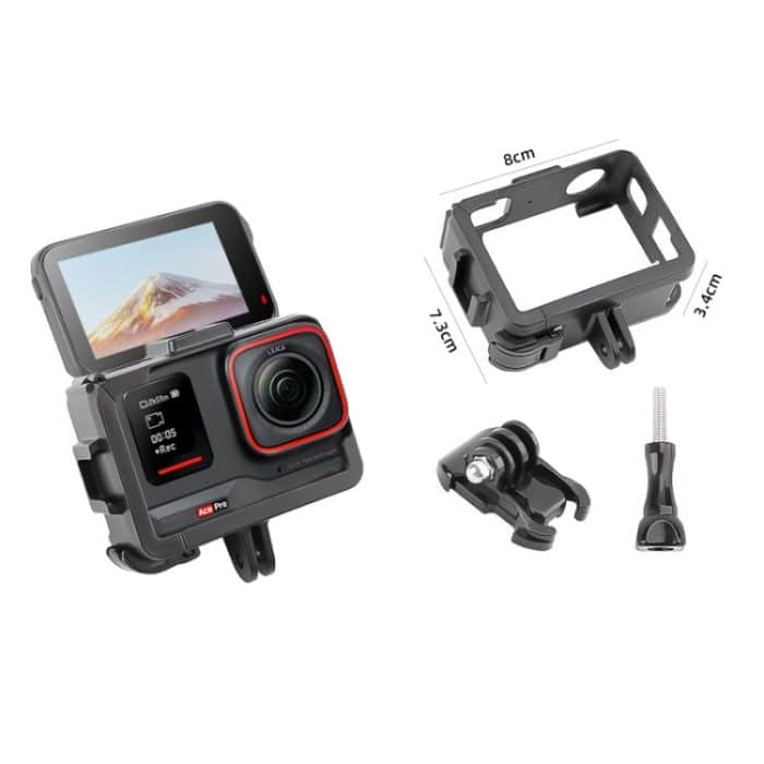 Für Insta360 Ace / Ace Pro PC-Käfig-Erweiterungsadapterrahmen mit zwei Kaltschuhbasen – Bild 2