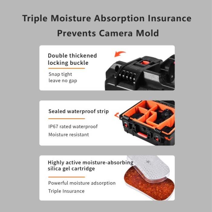 STARTRC Wasserdichte PP Koffer Aufbewahrungsbox für Canon / Fujifilm / Nikon 1 Kamera 2 Objektive, For Canon / Fujifilm / Nikon – Bild 10