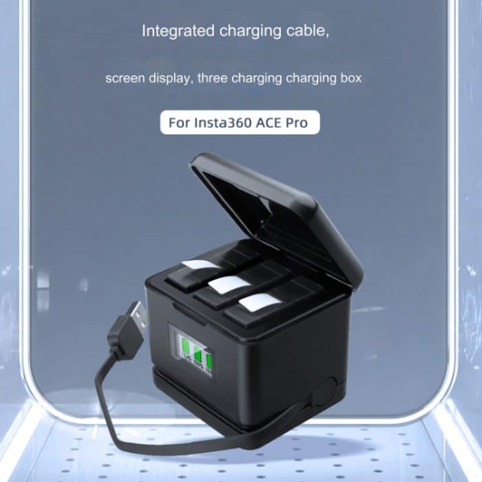 Für Insta360 Ace Pro Tri-Batterie Lade Box Batterie Lagerung Fall – Bild 2