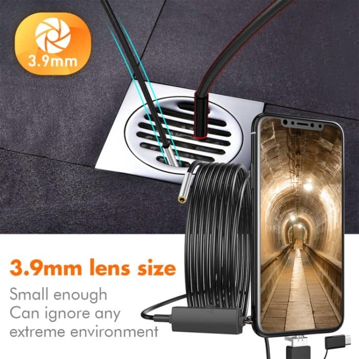 inskam107 3,9 mm 3-in-1-HD-wasserdichte Industrie-Digital-Endoskop-Inspektionskamera, Länge: 5 m flexibles Kabel, 5m Flexible Cable – Bild 7