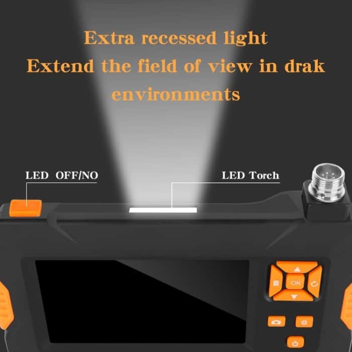 P30 8 mm IP67 wasserdichtes tragbares 4,3-Zoll-HD-Endoskop mit Schlangenrohr-Industrie-Endoskop, Kabellänge: 1 m – Bild 4