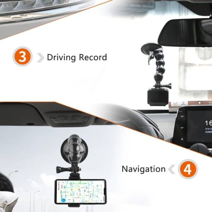 Saugnapfbacken Flex-Klemmhalterung für GoPro Hero11 Black / HERO10 Black /9 Black / HERO8 Black /7/6/5/5 Session /4 Session /4/3+ /3/2/1, DJI Osmo Action, Xiaoyi und andereActionkameras, Jaws Flex Clamp – Bild 6