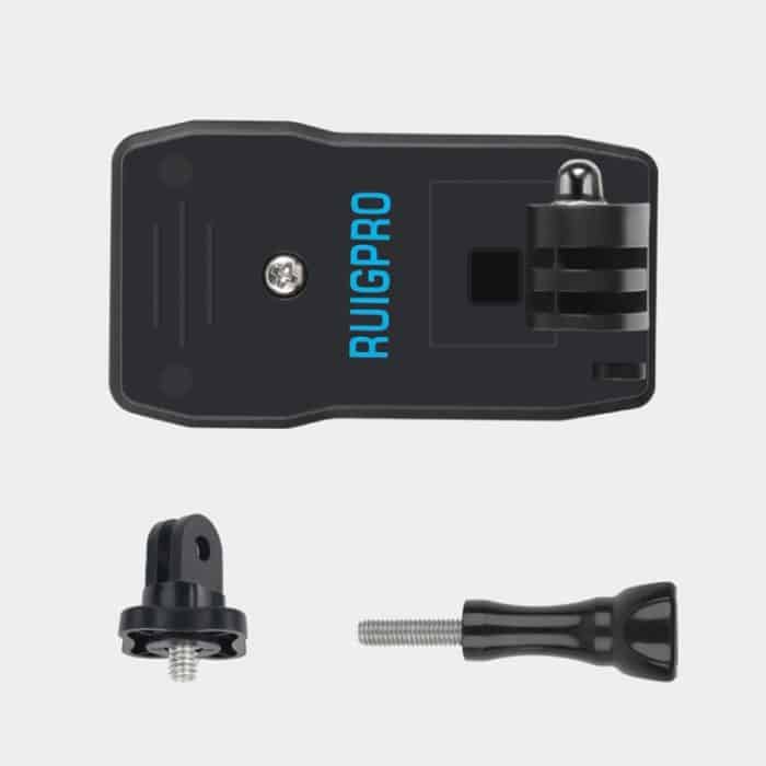 RUIGPRO 360-Grad-Drehung Rucksack Rec-Mounts Clip-Klemmhalterung mit Schraube für GoPro, Insta360, DJI und andere Action-Kameras (schwarz) – Bild 3