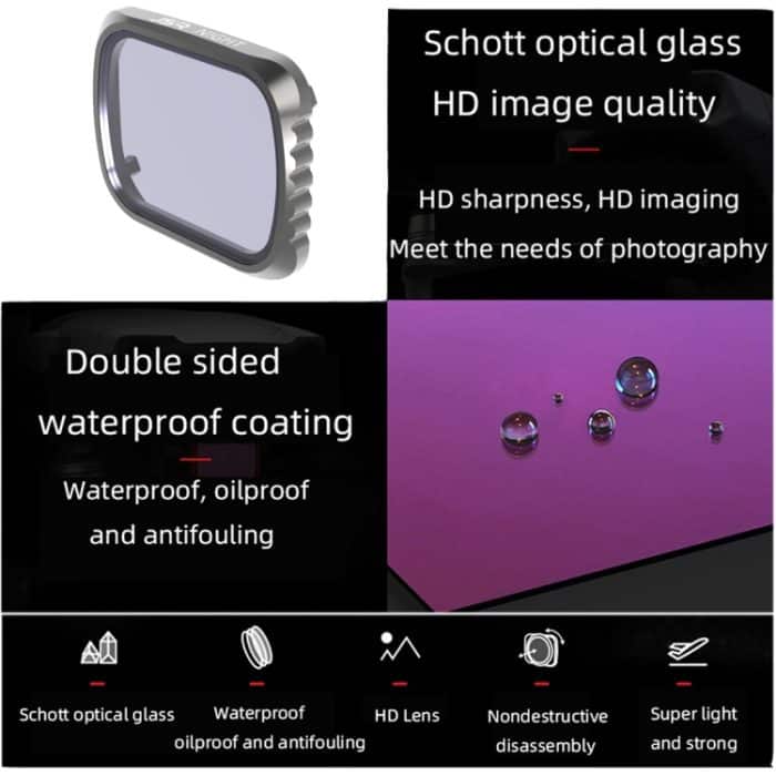 JSR KS Night Light-Verschmutzungsunterbrechungslinsenfilter für DJI AIR 2S, Aluminiumrahmen – Bild 3
