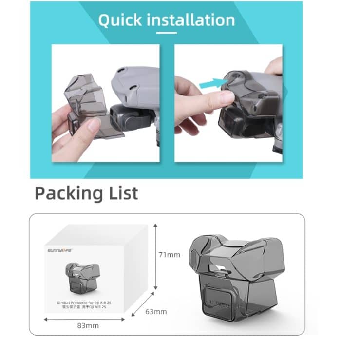 Sunnylife A2S-Q9351 Gimbal Kamera Objektiv Schutzhaube Sonnenschutz Abdeckung für DJI Air 2S Drohne, For DJI Air 2S – Bild 7