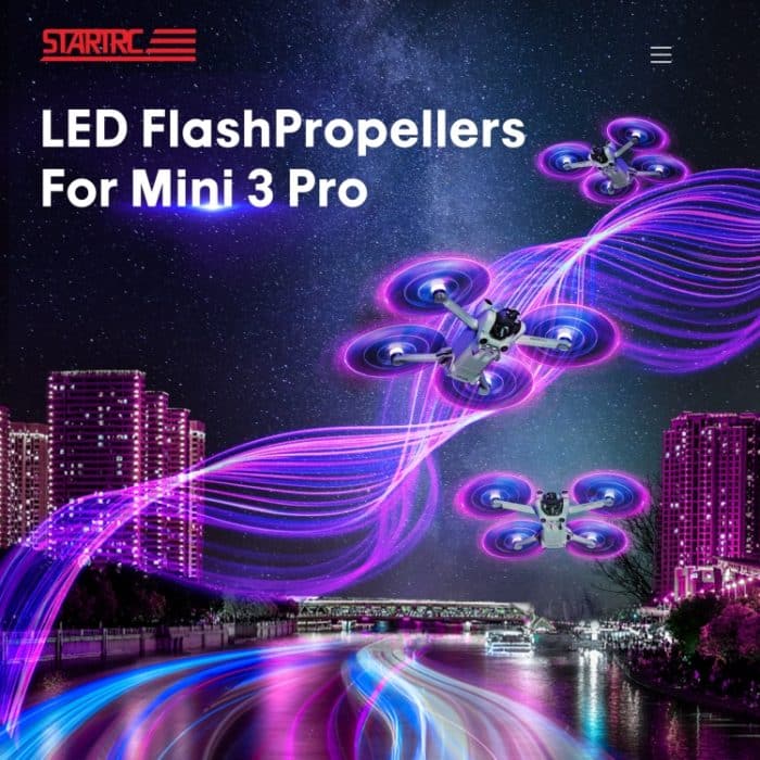 Für DJI Mavic Mini 3 Pro STARTRC 2 Paar farbige LED-Blitzlampen, geräuscharme Propeller, For DJI Mavic Mini 3 Pro – Bild 3