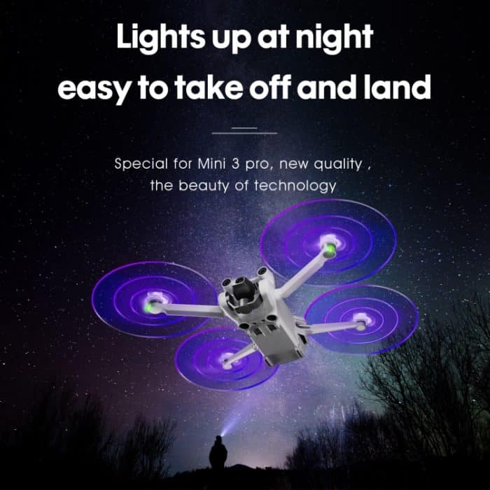Für DJI Mavic Mini 3 Pro STARTRC 2 Paar farbige LED-Blitzlampen, geräuscharme Propeller, For DJI Mavic Mini 3 Pro – Bild 4