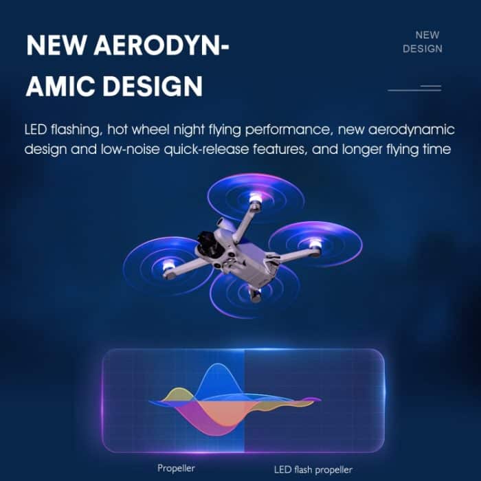 Für DJI Mavic Mini 3 Pro STARTRC 2 Paar farbige LED-Blitzlampen, geräuscharme Propeller, For DJI Mavic Mini 3 Pro – Bild 5