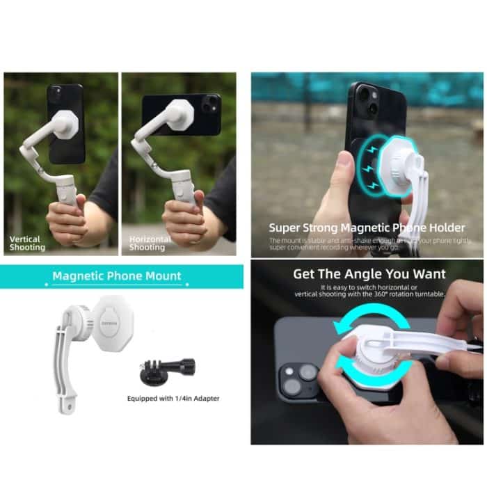 Für DJI OM6 / 5/4/4 SE Sunnylife ZJ561 Magsafe Adapter Telefonhalter, For DJI OM6 / 5 / 4 / 4 SE Magnetic Adapter – Bild 4