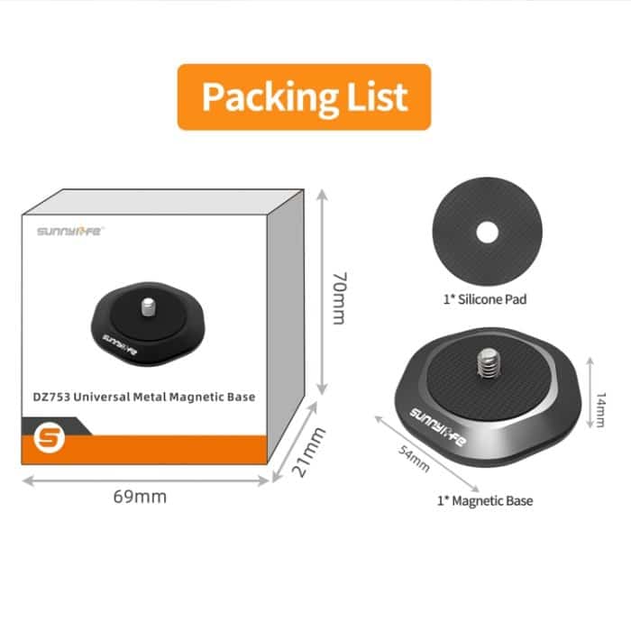 Sunnylife Universal-Magnetfuß aus Metall, 1/4-Zoll-Adapter, drehbarer Ständer aus Aluminiumlegierung, DZ753 – Bild 10