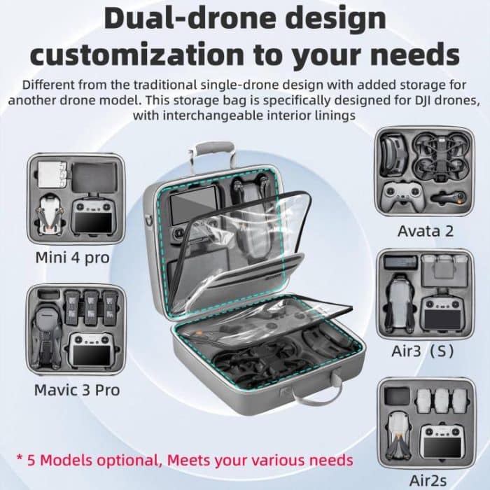 Für DJI Air 3 / Air 3S / Avata 2 STARTRC Dual-Drone Schulter Aufbewahrungstasche PU Handtasche, For DJI Air 3 / Air 3S / Avata 2 – Bild 6