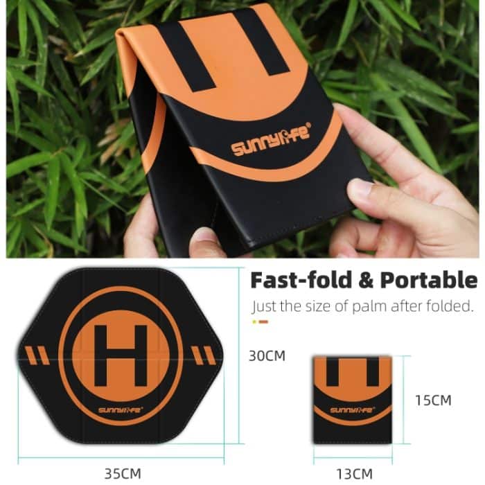 Sunnylife Drohnen-Landeplatz, 35 cm, schnell zusammenklappbar, doppelseitig, wasserdicht, aus Leder, für DJI Neo/Avata 2/Mini 4 Pro, TJP12 – Bild 6