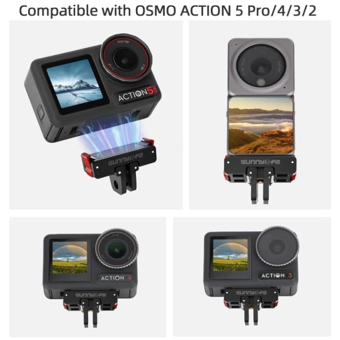 Für DJI Osmo Action 5 Pro/4/3 Sunnylife Faltbare magnetische Schnellwechselhalterung Action-Kamera Selfie-Stick Stativadapter Cam Stand, AD887 – Bild 3