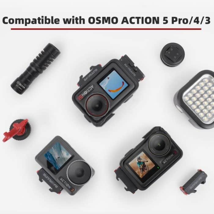 Für DJI Osmo Action 5 Pro / 4 / 3 Sunnylife Magnetischer Quick-Release-Kaltschuhadapter Action-Kamera Fülllicht-Mikrofonadapter, AD938 – Bild 4