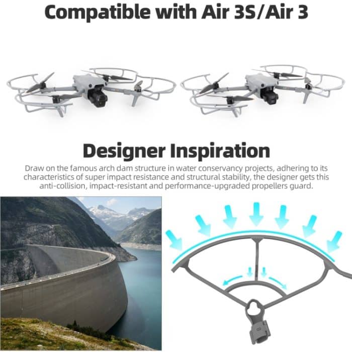 Für DJI Air 3S / 3 Sunnylife Propeller Schutz Protector Integrierte Abschirmringe Schnellverschluss Antikollisions-Requisiten Sicherer Ring – Bild 3