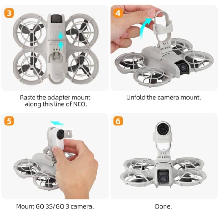Für DJI Neo/Insta360 GO 3S/GO 3 Sunnylife Drone Erweiterung Halterung Action Kamera Halter Adapter, For DJI Neo / Insta360 GO 3S / GO 3 – Bild 10