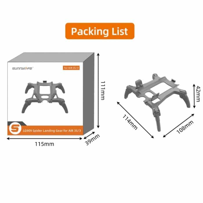 Für DJI Air 3S / 3 Sunnylife Fahrwerksverlängerungen, erhöhtes Stützbein mit Spinnengetrieben – Bild 12
