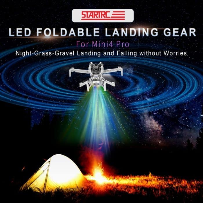 Für DJI Mini 4 Pro STARTRC LED-Licht, zusammenklappbares, erhöhtes Fahrwerks-Trainingsgestell, For DJI Mini 4 Pro LED Light – Bild 2