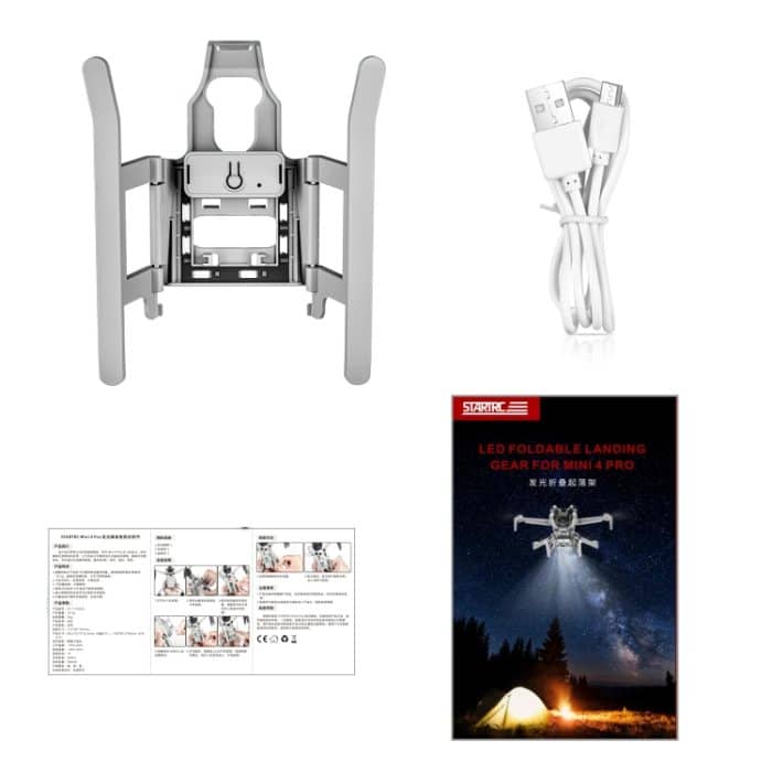 Für DJI Mini 4 Pro STARTRC LED-Licht, zusammenklappbares, erhöhtes Fahrwerks-Trainingsgestell, For DJI Mini 4 Pro LED Light – Bild 9