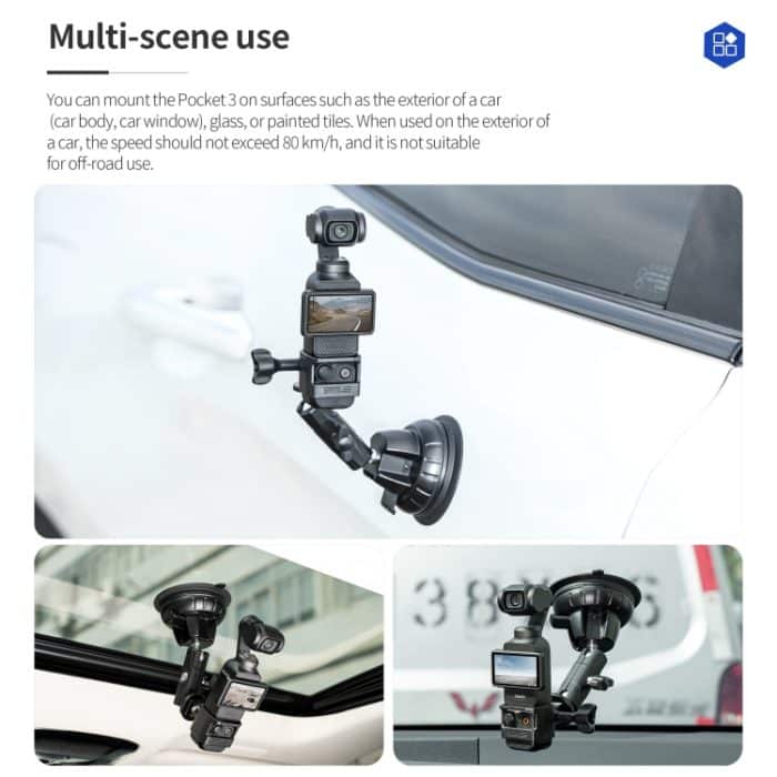 Für DJI OSMO Tasche 3 STARTRC Saugnapf Halter Expansion Adapter Halterung, For DJI OSMO Pocket 3 Suction Cup Holder – Bild 6