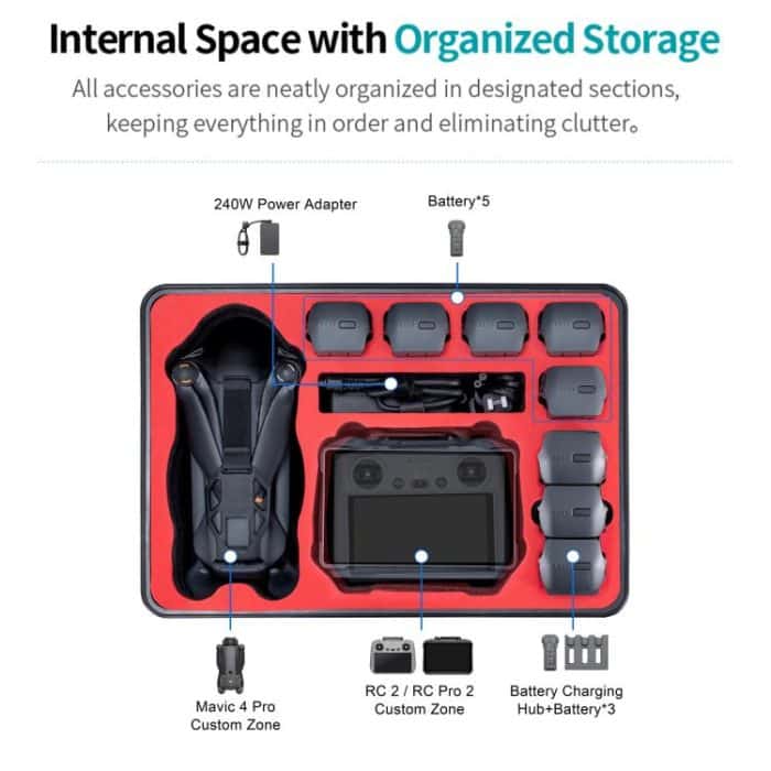 For DJI Mavic 4 Pro STARTRC Waterproof ABS Suitcase Storage Box, For DJI Mavic 4 Pro – Bild 4