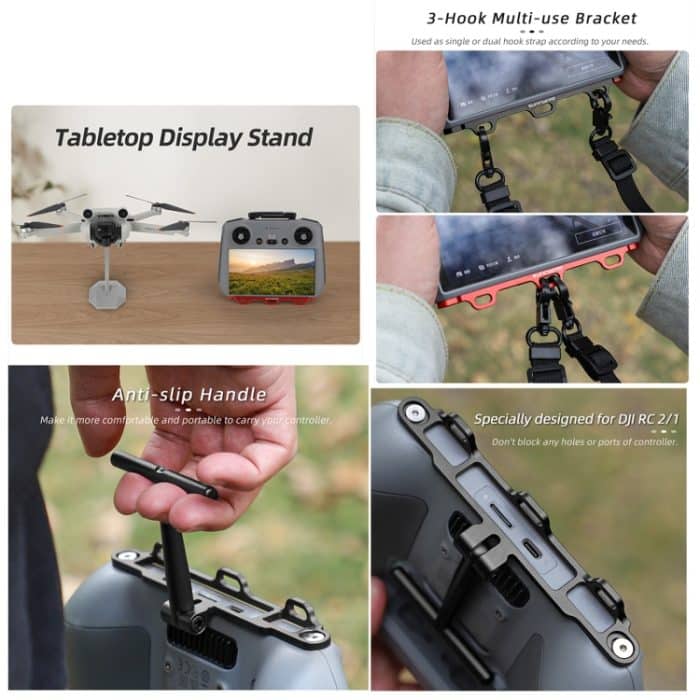 Für DJI RC 2/1 Sunnylife ZJ764 Controller Griff Taille Unterstützung Tischplatte Halterung Neck Strap Haken Aufhänger Halterung – Bild 5