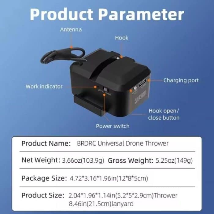 BRDRC Air-Dropping System Drone Thrower Parabolic For DJI Mini 4 Pro / 3 Pro / Air 3 / Mavic 3 / 3 Pro, For DJI Mini 4 Pro / 3 Pro / Air 3 / Mavic 3 / 3 Pro – Bild 10