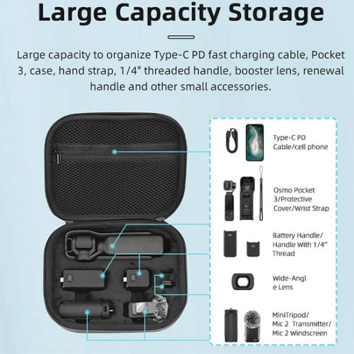 For DJI OSMO Pocket 3 Full Set Portable Carrying Case Shoulder Storage Bag, For DJI OSMO Pocket 3 – Bild 6
