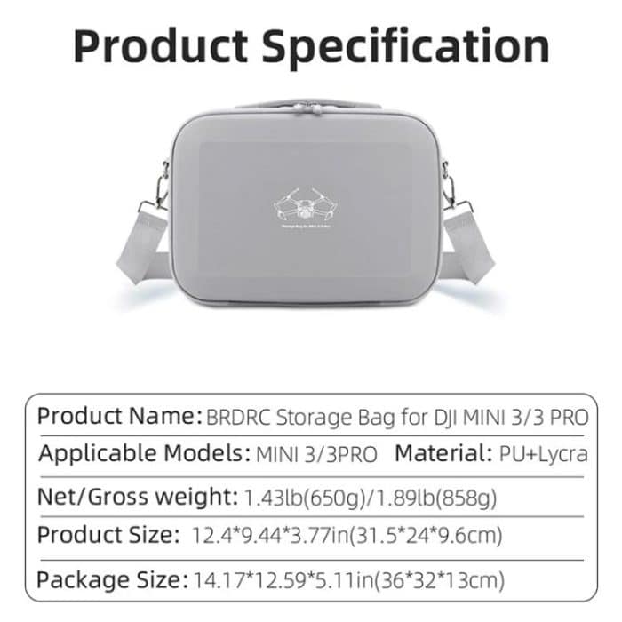 For DJI Mini 3 / 3 Pro BRDRC Shoulder Drone Remote Control Storage Carrying Bag, For DJI Mini 3 / 3 Pro – Bild 13