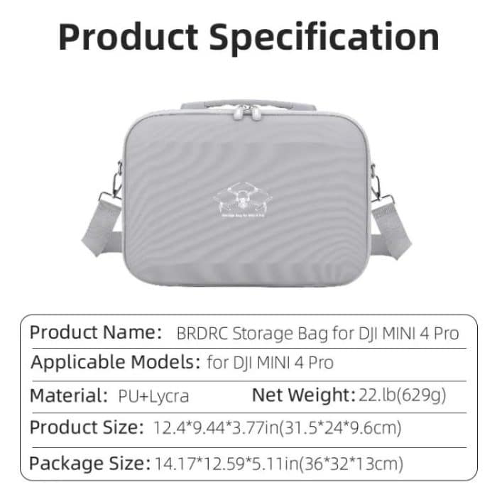 For DJI Mini 4 Pro BRDRC Shoulder Drone Remote Control Storage Carrying Bag, For DJI Mini 4 Pro – Bild 13