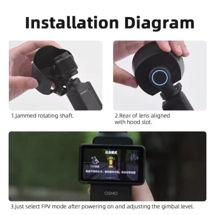 For DJI OSMO Pocket 3 BRDRC Sunshade Lens Protective Cover Hood, For DJI OSMO Pocket 3 – Bild 11