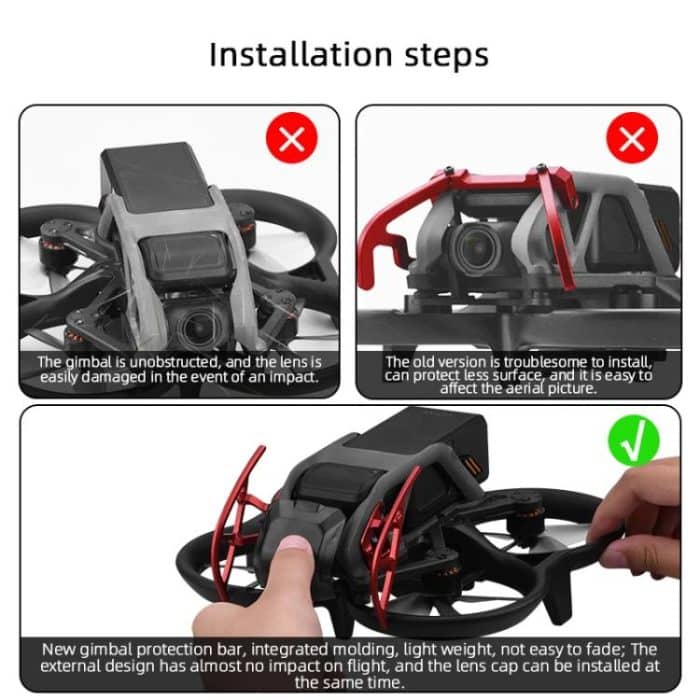 For DJI Avata BRDRC Gimbal Lens Anti-collision Aluminum Alloy Guard Bumper – Bild 9