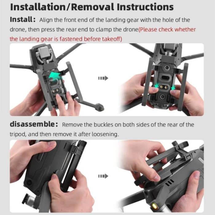 For DJI Mavic 2 BRDRC Sled Folding Heightened Landing Gear Training Rack, For DJI Mavic 2 – Bild 10