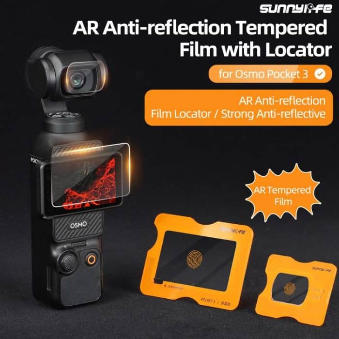 Für DJI Osmo Pocket 3 Sunnylife Objektiv-Displayschutzfolie AR Antireflexionsfolie aus gehärtetem Glas mit Film-Locator – Bild 3