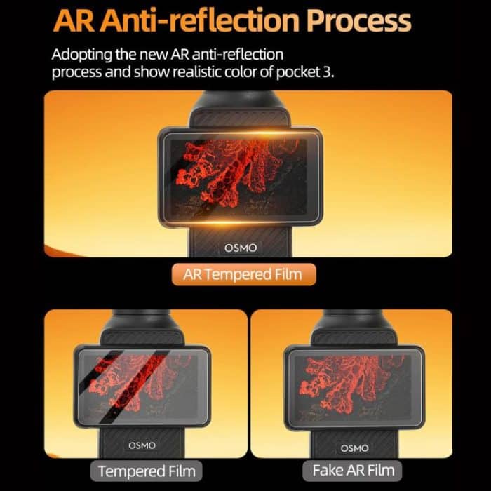 Für DJI Osmo Pocket 3 Sunnylife Displayschutzfolie AR Antireflexionsfolie aus gehärtetem Glas mit Film Locator – Bild 4