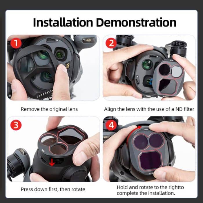 Für DJI Mavic 4 Pro STARTRC 4 in 1 ND8 ND16 ND32 ND64 Objektivfilter-Kit – Bild 15