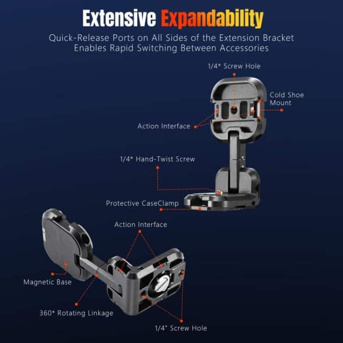 For DJI Osmo Pocket 3 STARTRC Metal L-shaped Expansion Bracket – Bild 9