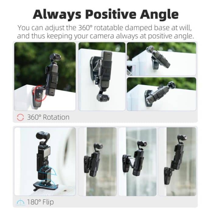 For DJI Osmo Pocket 3 Sunnylife Stretchable Backpack Clip Rotatable Magnetic Mount Action Camera Holder Vlog Mount, For DJI Osmo Pocket 3 – Bild 4