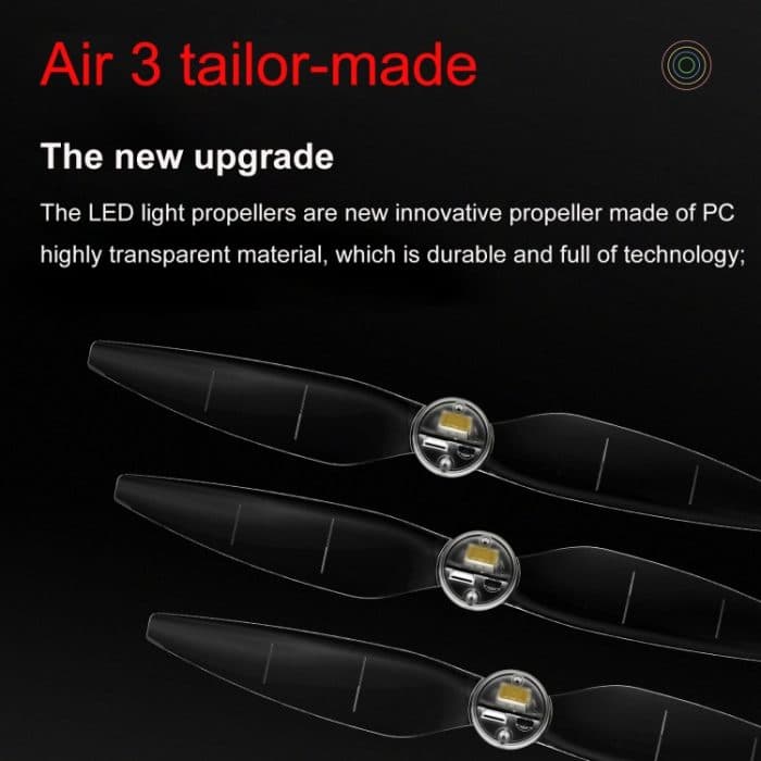 Für DJI Air 3 STARTRC 2 Paar geräuscharme Propeller mit farbiger LED-Blitzlampe, For DJI Air 3 – Bild 7