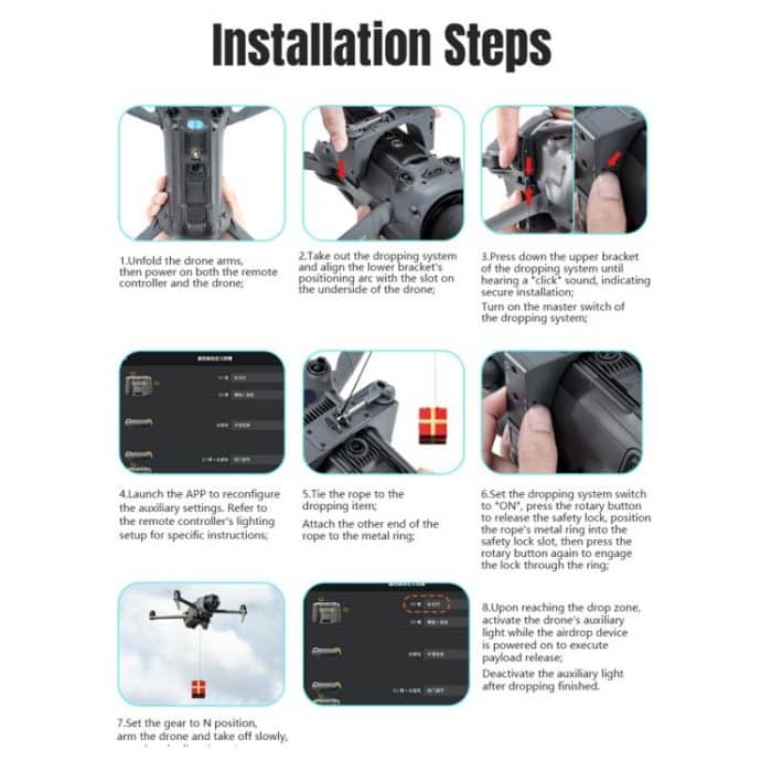 For DJI Mavic 4 Pro STARTRC Air-Dropping System Thrower Parabolic with Expansion Bracket, For DJI Mavic 4 Pro – Bild 11