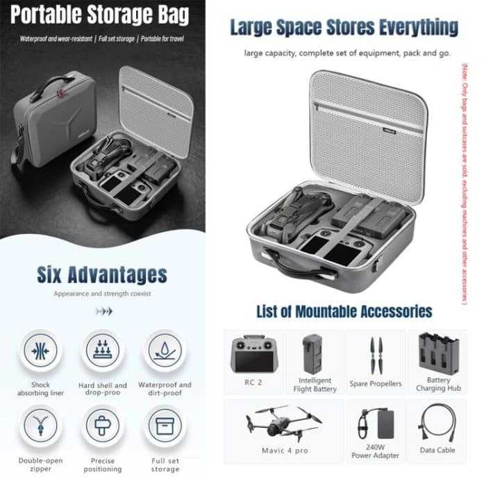 For DJI Mavic 4 Pro / RC Pro 2 STARTRC Shoulder PU Storage Bag Handbag, For DJI Mavic 4 Pro / RC 2 – Bild 5