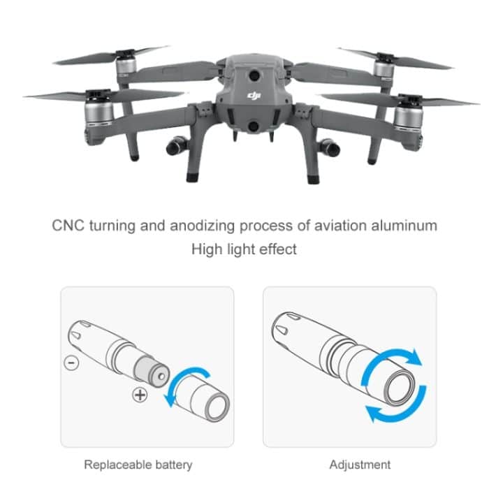 PGYTECH P-HA-030 LED Nachtfluglicht Stoßdämpfung Landing High Stand für DJI Mavic 2 – Bild 7