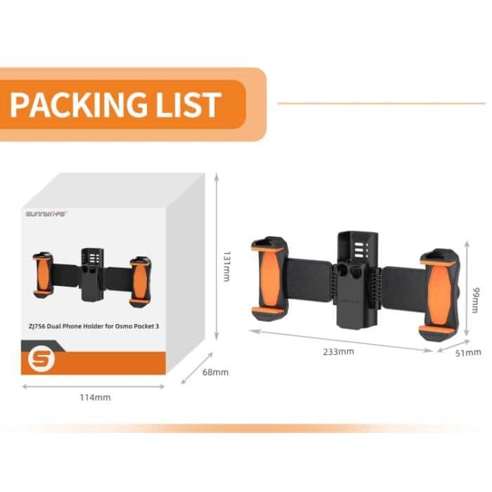 Für DJI OSMO Pocket 3 Sunnylife ZJ756 Erweiterter Dual-Telefonklemmenhalter, OP3-ZJ756 – Bild 16