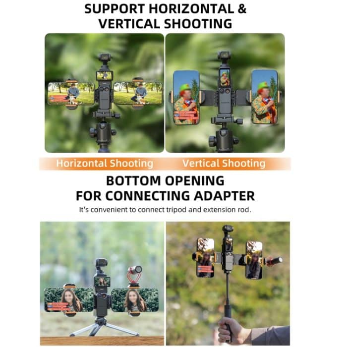 Für DJI OSMO Pocket 3 Sunnylife ZJ756 Erweiterter Dual-Telefonklemmenhalter, OP3-ZJ756 – Bild 7