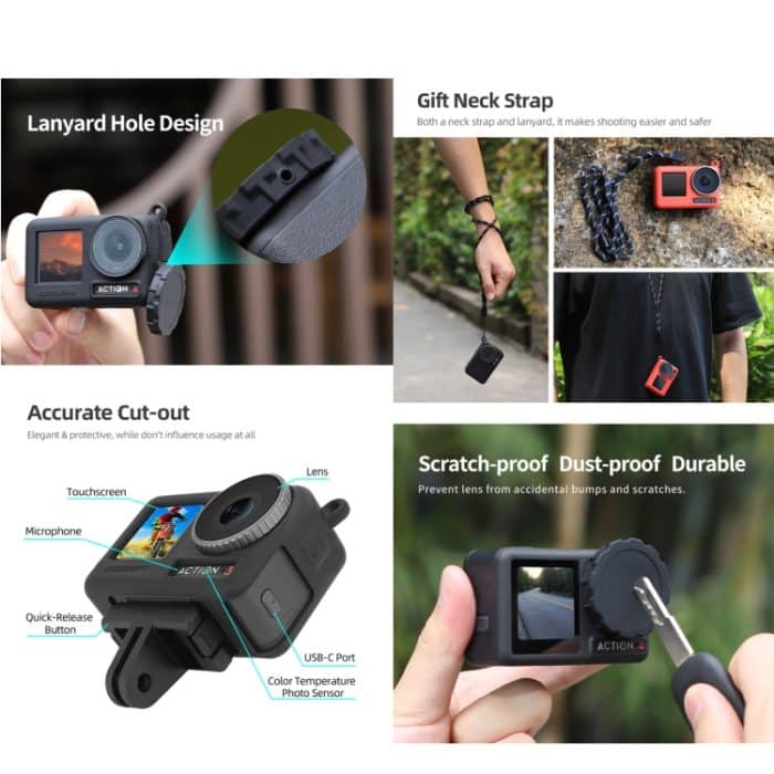 Für DJI Osmo Action 3/4 Sunnylife 2 Stück kratzfeste Kamera-Objektivdeckelabdeckung – Bild 5