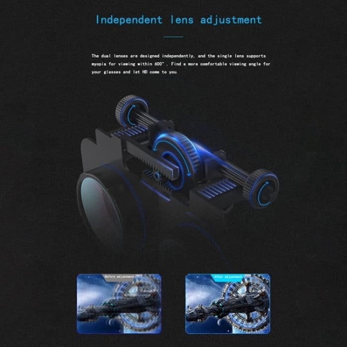 VR SHINECON G06EB Virtual Reality 3D-Videobrille, geeignet für 4,7 Zoll - 6,1 Zoll Smartphones mit HiFi-Headset, G06EB – Bild 16