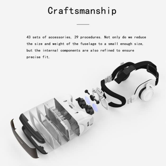 VR SHINECON G06EB Virtual Reality 3D-Videobrille, geeignet für 4,7 Zoll - 6,1 Zoll Smartphones mit HiFi-Headset, G06EB – Bild 5